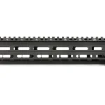GEISSELE 13.5" SPR MOD MK8 MLOK BLK black handguard, left side view with top rail and M-LOK slots