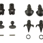 KNS SNAPFOOT Q-CHNG Bipod Kit MGPUL black adapter components arranged in rows
