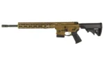 LWRC DI 556NATO 16 CA Comp MLOK BRZ, bronze and black rifle in side view with adjustable stock