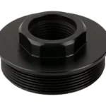 ENERGETIC DT ADAPTER black threaded adapter, angled top view with hexagonal center