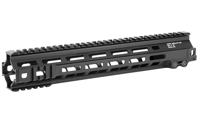 primary-19446 GEISSELE 13.5 SPR MOD MK4 MLOK BLK black handguard, angled side view with top rail and M-LOK slots