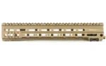GEISSELE 13.5 SPR MOD MK4 MLOK DDC tan handguard, side view with top rail and M-LOK slots