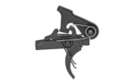 Geissele 2 Stage G2S, black trigger assembly in side view with curved trigger and silver springs