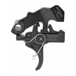 Geissele Super SCAR for 16S & 17S, black trigger assembly in side view with curved trigger