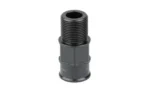 KNS THRD ADP 1/2X28 TO 5/8X24 black threaded adapter, upright angled view