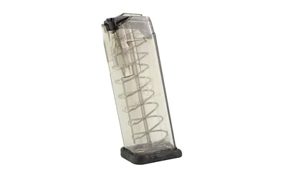 Elite Tactical Systems Group ETS MAG FOR GLK 19/26 9MM 10RD CLR clear magazine in side view