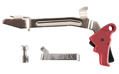 APEX POLY AEK FOR GLOCK GEN 3/4 red trigger with silver trigger bar and small parts