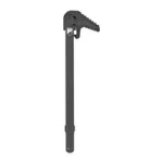 FORTIS CLUTCH CHRGNG HNDL 556NATO RH, black top view with hooked latch and long stem