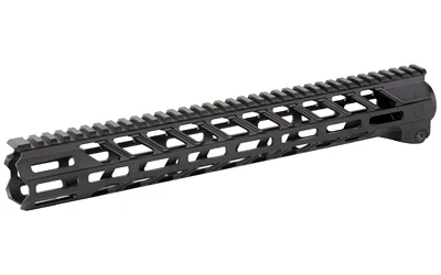 primary-19546 FORTIS SWITCH RAIL 13.8 MLOK MOD 1 black angled view with top rail and slotted sides