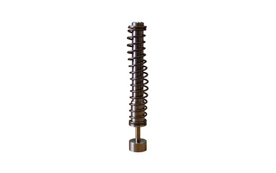 primary-19550 KYNSHOT HYD GD ROD FITS GLK 19 G1-3, vertical view of metal guide rod with coiled spring
