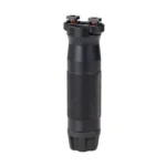 Samson M-LOK Vertical Grip Long BLK, black front view with ribbed body and mounting hardware