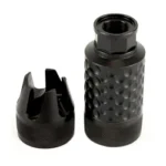SPIKE'S BARKING SPIDER2 MB .30 CAL, black two-piece muzzle device in angled view