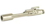 SPIKE'S BCG 5.56 NIB, silver bolt carrier group in angled side view