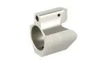 FORTIS GAS BLOCK M2 silver angled view with circular opening and two top screw holes