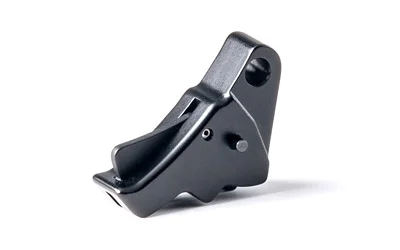 primary-19613 APEX FOR GLK ACTN ENHNCMNT TRGG BODY black curved trigger body in angled side view