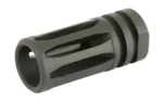 Bravo Company BCM A2X flash hider, black angled view with slotted body and threaded rear
