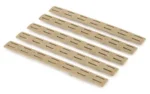 Bravo Company BCM Gunfighter KMOD Rail Panels, five FDE slotted panels in angled top view