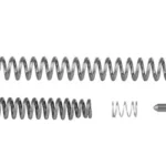 APEX TACT J-FRM DUTY SPRING KIT silver coil springs and metal component, top view