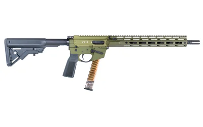 Freedom Ordnance FRD ORD FX9 ELITE ODG firearm, right-side view with black stock and long handguard