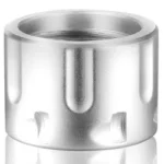 BACKUP THRD PRTCTR 1/2X28 CYL SIL, silver cylindrical thread protector with grooved sides