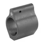 Bravo Company BCM LOW PROFILE GAS BLOCK(.750 BBL), black angled view with round bore and star mark