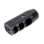 FORTIS RED NITRIDE MUZZLE BRAKE 556 black angled view with multiple side ports