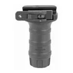 TangoDown TANGO DWN QD SHORT VERTICAL GRP BLK black front view with grooves and quick-release lever