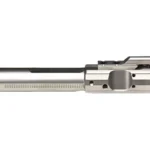 WMD NIB-X BCG silver bolt carrier group, side view with rectangular gas key and locking lugs