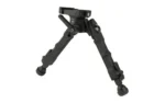 Accu-Tac FD-4 ARCA Spec QD Bipod black angled front view with spread adjustable legs