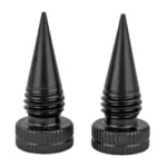 ACCU-TAC LR-10 G2 SPIKE SET two black conical bipod spikes with ridged round bases