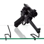 Gun Storage Solutions GSS FRONT KIKSTANDS black wire stands supporting a handgun