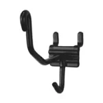 GSS SLATWALL GUN CRADLES 10PK black coated cradle with slatwall bracket, front view