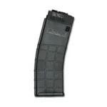 Tippmann M4-22 25 Rnd black magazine, front-left view with curved body and textured panels