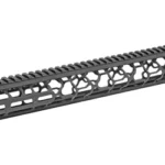 ODIN 15.5-inch MLOK RAGNA FOREND, black angled side view with top rail and open lattice sides