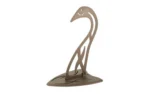 Skull Hooker Table Hooker, brown side view with curved upright hook and oval base