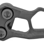 ODIN EXTENDED MAG RELEASE GEN 3 BLK, black side view with open-frame lever and two hex screws