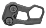 ODIN EXTENDED MAG RELEASE GEN 3 BLK, black side view with open-frame lever and two hex screws