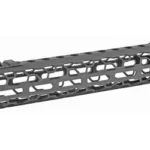 ODIN 12.5 MLOK O2 LT FOREND, gray angled side view with vented slots and top rail