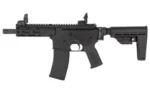 TIPPMANN M422 BUG OUT 22LR 7" BRACE black compact firearm, right side view with brace and sights