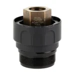 RUGGED Obsidian Dual Taper Mount, black angled view with threaded base and bronze center fitting