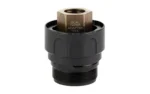 RUGGED Obsidian Dual Taper Mount, black angled view with threaded base and bronze center fitting