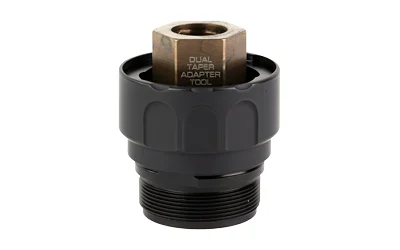 primary-19837 RUGGED Obsidian Dual Taper Mount, black angled view with threaded base and bronze center fitting