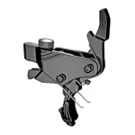 Hiperfire HF AR15/10 DROP-IN TRIGGER BLACK, black trigger assembly in angled side view