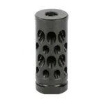 Hiperfire HF HIPERCOMP 762NATO GEN 2 5/8X24, black angled view with circular ports