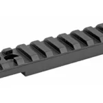 TPS Arms Long Scope Mount M6 in black, angled top view with slotted rail