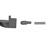TPS AR-15 BOLT CATCH ASSEMBLY black bolt catch with pin, plunger and spring laid out