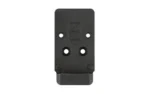 Calculated Kinetics CK for Glock to RMR adapter plate, black top view with four mounting holes