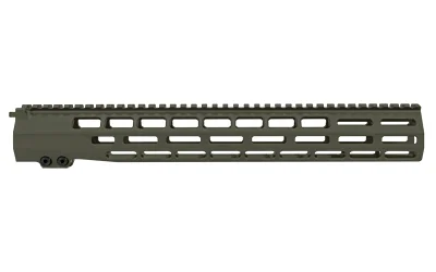 primary-19931 Grey Ghost Precision GGP AR10 15-inch MLOK HANDGUARD OLV DRAB left side with top rail and slots