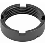 Luth-AR LUTH AR CARBINE LOCK RING/CASTLE NUT, black threaded ring in angled front view