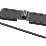 Luth-AR Ejection Port Cover Assembly black, top view with two cover panels, rod, spring and clip